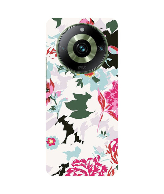 Flower Printed Pattern Back Cover For  Realme 12 5G