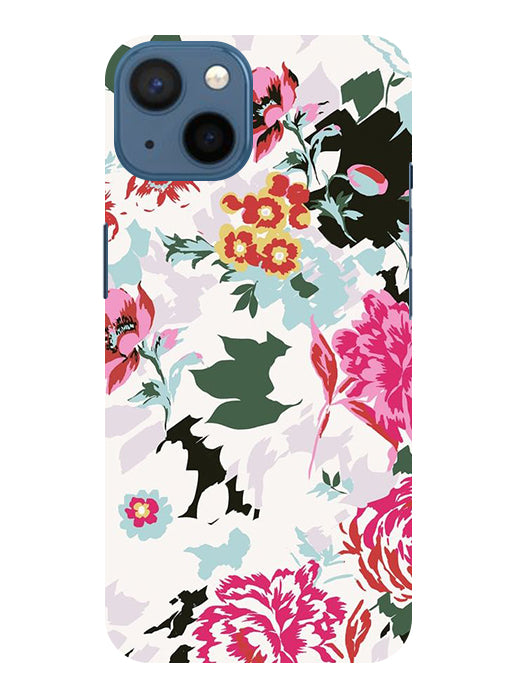 Flower Printed Pattern Back Cover For Iphone 13