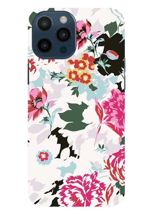 Flower Printed Pattern Back Cover For  Iphone 12 Pro