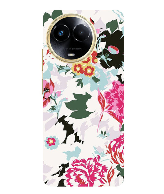 Flower Printed Pattern Back Cover For  Realme Narzo 60x 5G