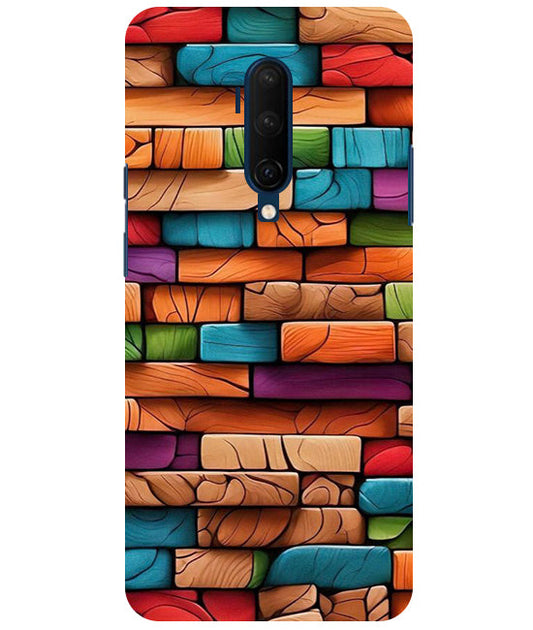 Colorful Wood Back Cover For  OnePlus 7T Pro