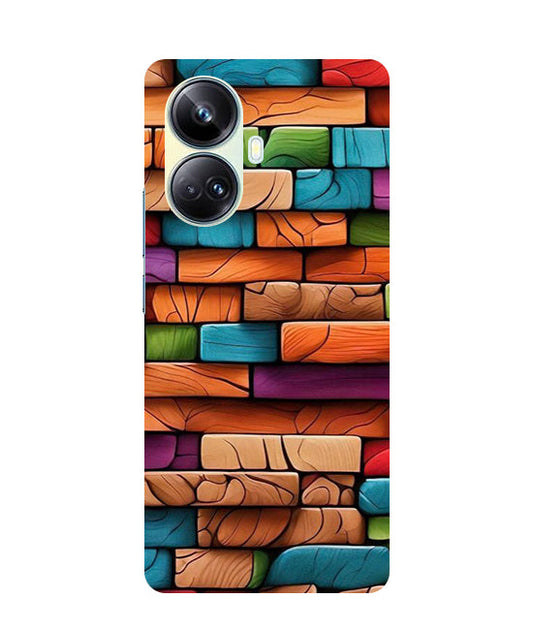 Colorful Wood Back Cover For  Realme 10 Pro Plus 5G