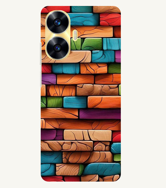 Colorful Wood Back Cover For  Realme C55/Realme N55