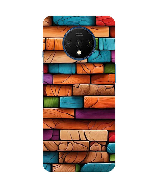 Colorful Wood Back Cover For  OnePlus 7T