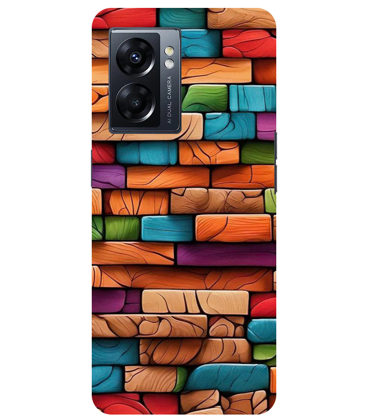 Colorful Wood Back Cover For  Oppo K10 5G