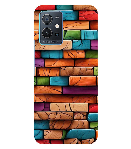 Colorful Wood Back Cover For  Vivo Y75 5G