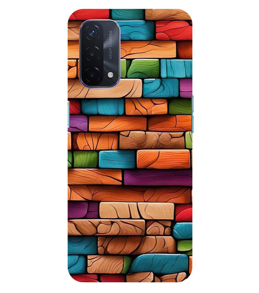 Colorful Wood Back Cover For  Oppo A74 5G