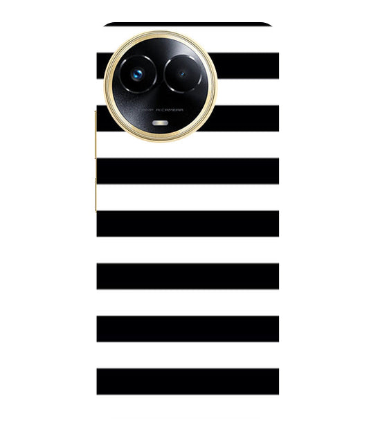 Black and White Stripes Back Cover For  Realme C67 5G