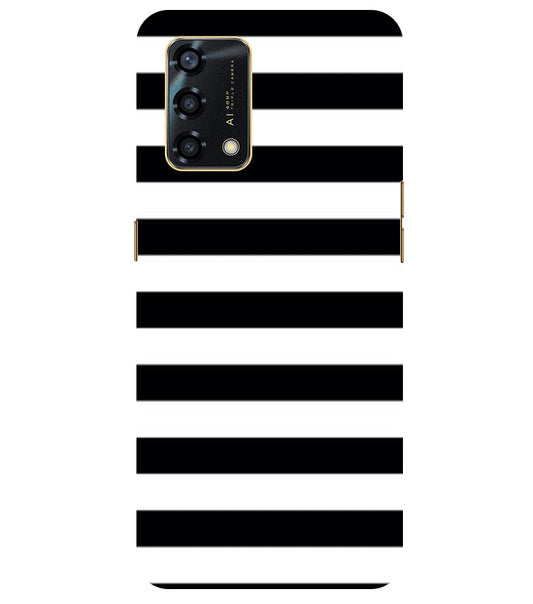 Black and White Stripes Back Cover For  Oppo F19