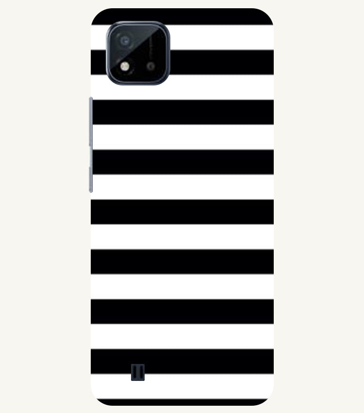 Black and White Stripes Back Cover For  Realme C11 2021,C20