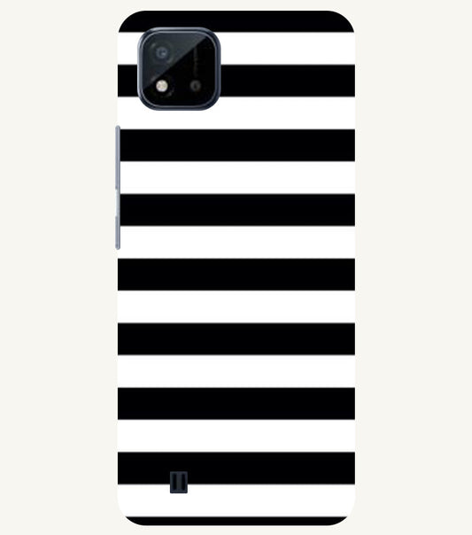 Black and White Stripes Back Cover For  Realme C11 2021,C20