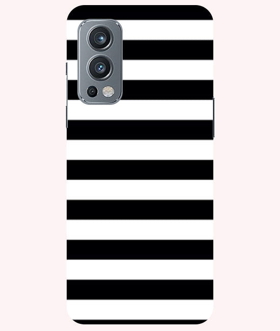 Black and White Stripes Back Cover For  OnePlus Nord 2 5G