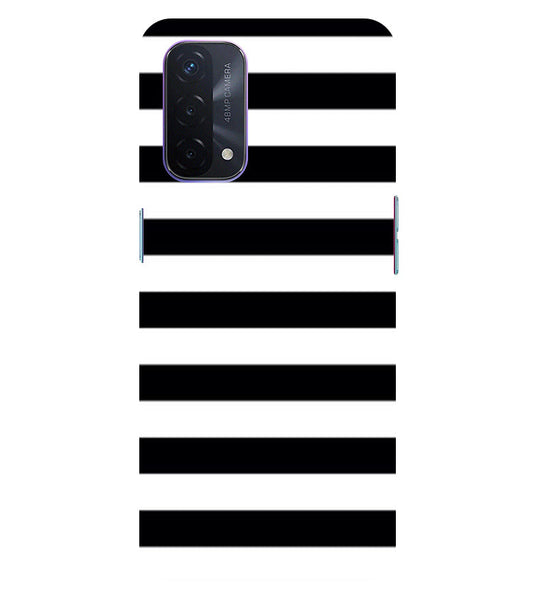 Black and White Stripes Back Cover For  Oppo A74 5G