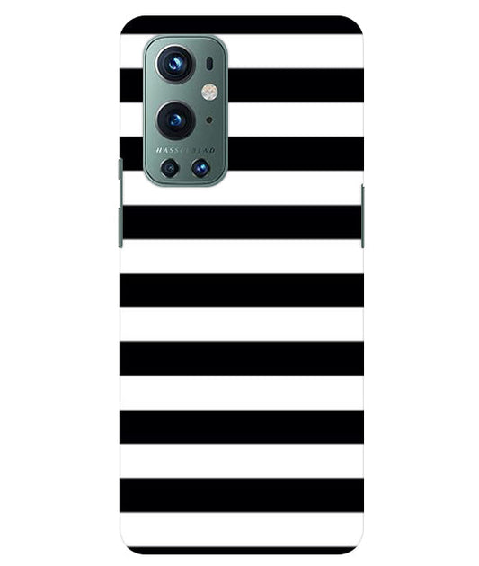 Black and White Stripes Back Cover For  OnePlus 9 Pro