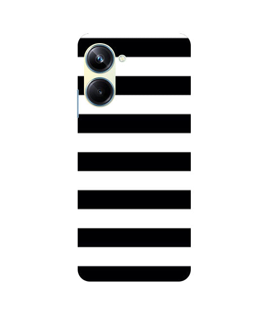 Black and White Stripes Back Cover For  Realme 10 Pro 5G