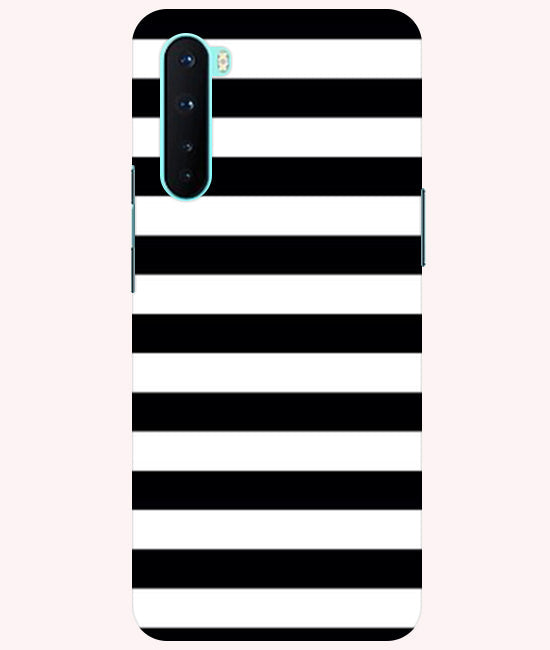 Black and White Stripes Back Cover For  OnePlus Nord