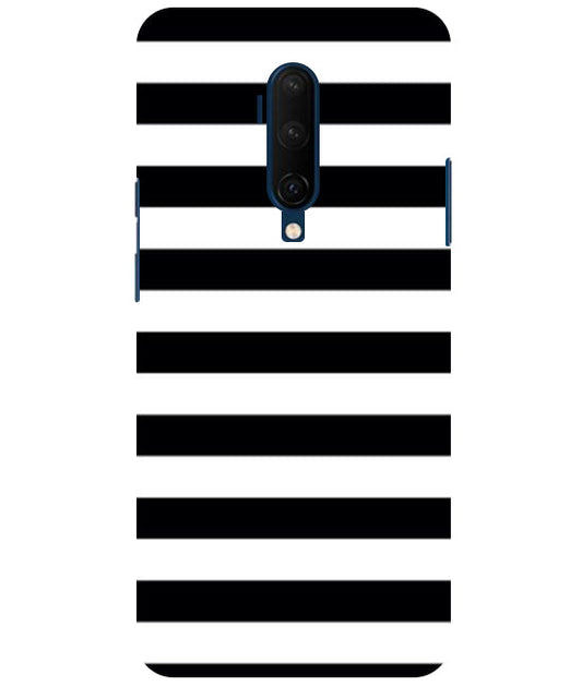 Black and White Stripes Back Cover For  OnePlus 7T Pro