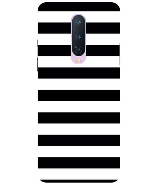 Black and White Stripes Back Cover For  OnePlus 8