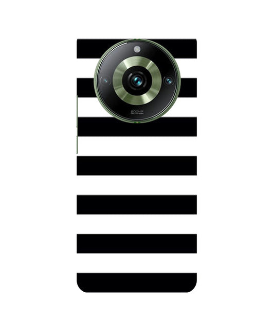 Black and White Stripes Back Cover For  Realme 12 Pro 5G/ 12 Pro Plus 5G