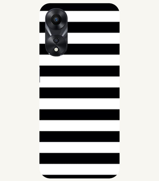 Black and White Stripes Back Cover For  Oppo A78 5G