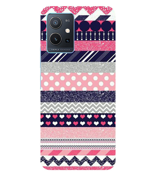 Colorful Stripes Back Cover For  iQOO Z6 5G