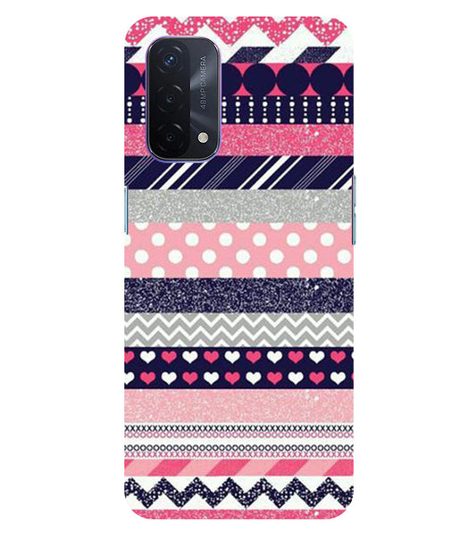 Colorful Stripes Back Cover For  Oppo A74 5G