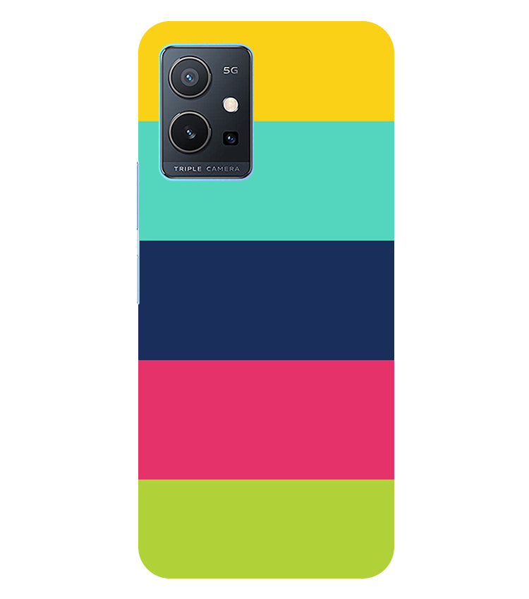 Five Color Stripes Back Cover For  iQOO Z6 5G