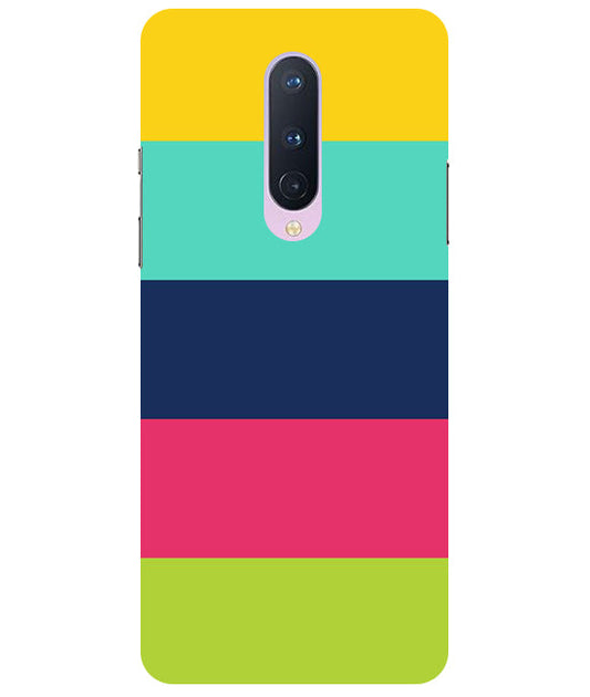 Five Color Stripes Back Cover For  OnePlus 8