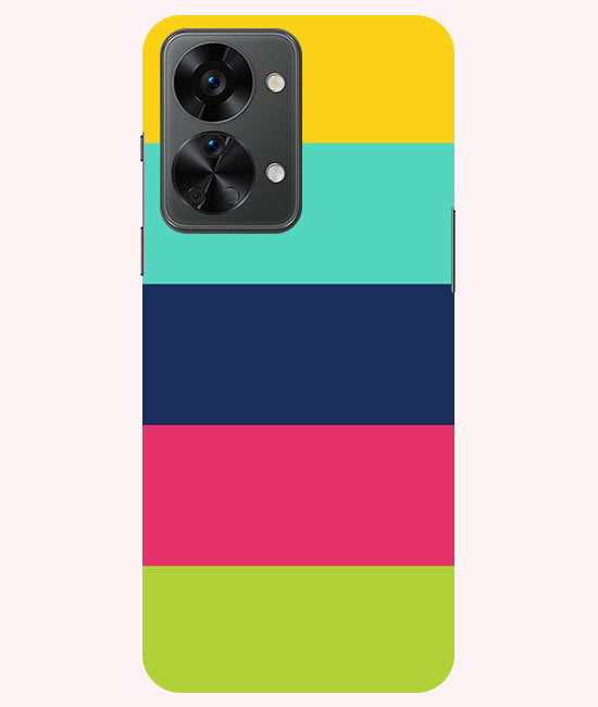 Five Color Stripes Back Cover For  OnePlus Nord 2T 5G