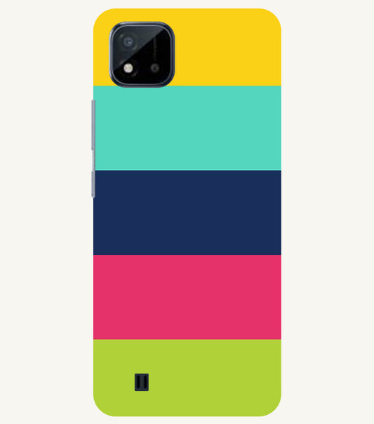 Five Color Stripes Back Cover For  Realme C11 2021,C20