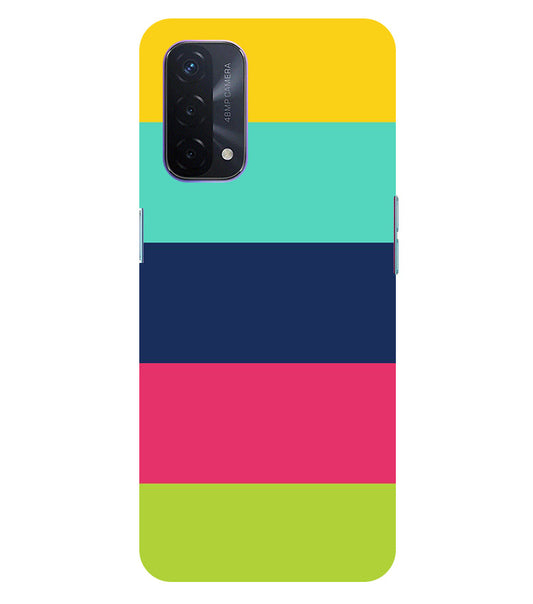 Five Color Stripes Back Cover For  Oppo A74 5G
