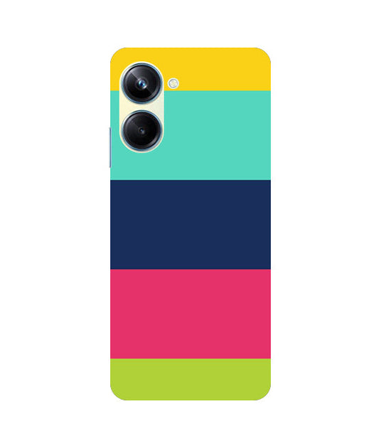 Five Color Stripes Back Cover For  Realme 10 Pro 5G