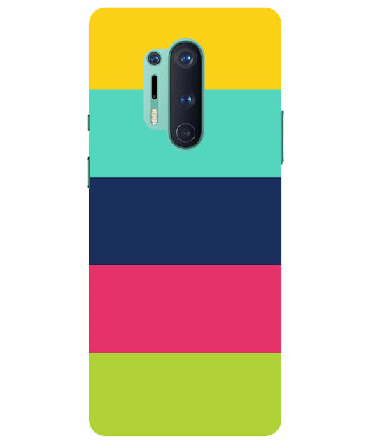 Five Color Stripes Back Cover For  OnePlus 8 Pro