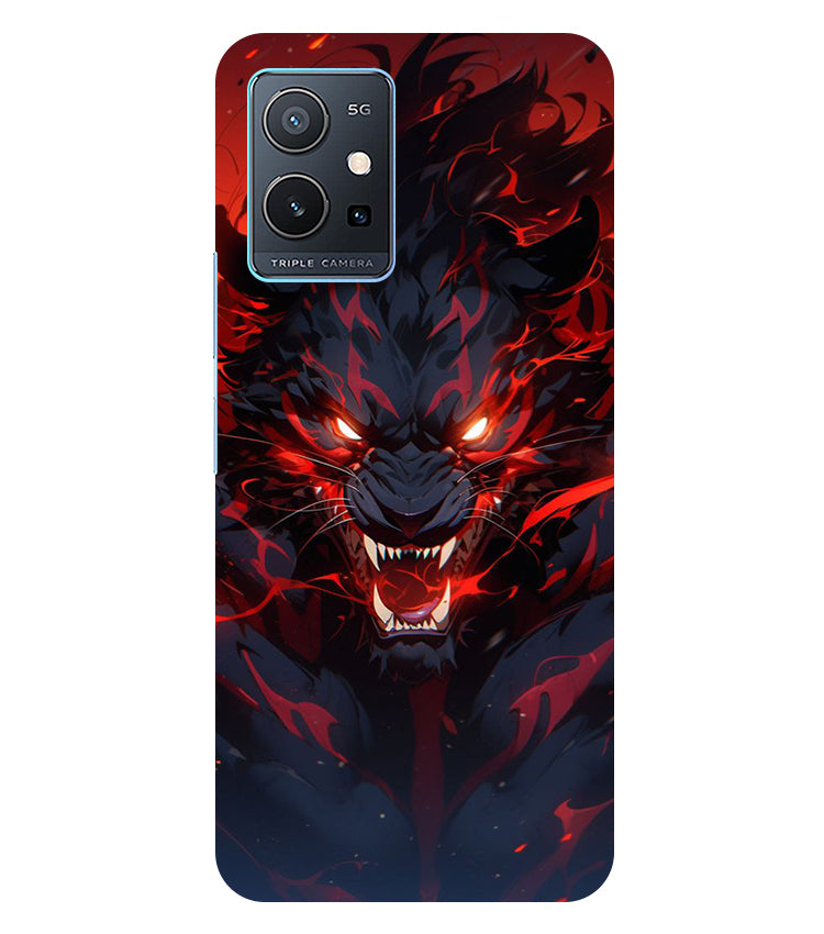 Pattern Creations Angry Lion Back Cover For Vivo T1 5G/Vivo Y75 5G/iQOO Z6 5G