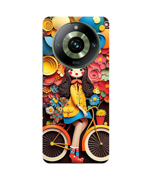 Girl Cycling Back Cover For  Realme 12 5G