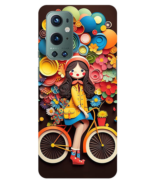 Girl Cycling Back Cover For  OnePlus 9 Pro