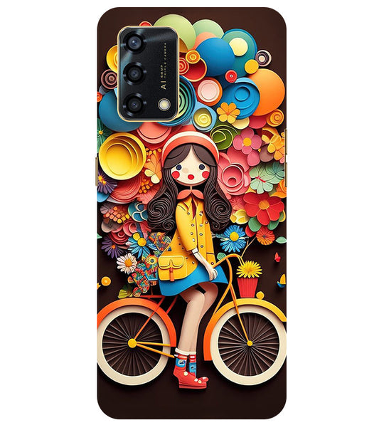 Girl Cycling Back Cover For  Oppo F19