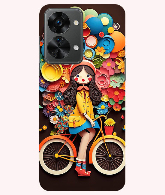 Girl Cycling Back Cover For  OnePlus Nord 2T 5G