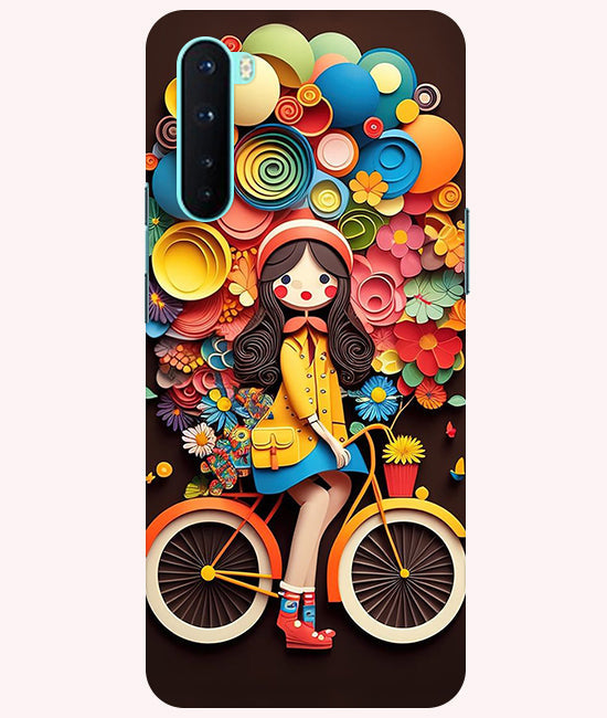 Girl Cycling Back Cover For  OnePlus Nord