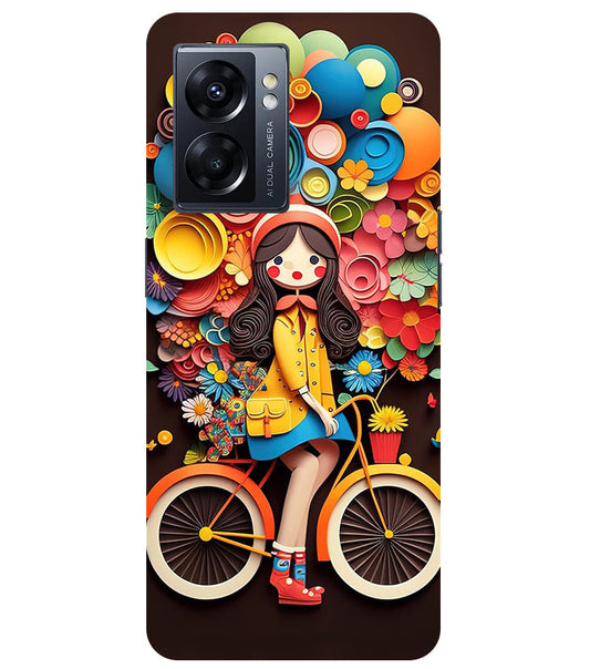 Girl Cycling Back Cover For  Oppo K10 5G