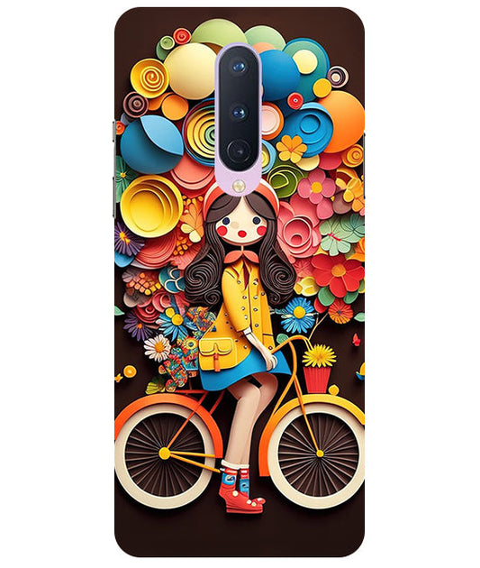 Girl Cycling Back Cover For  OnePlus 8