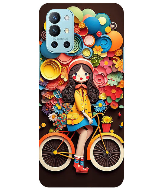 Girl Cycling Back Cover For  OnePlus 9R