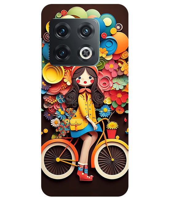 Girl Cycling Back Cover For  OnePlus 10 Pro 5G