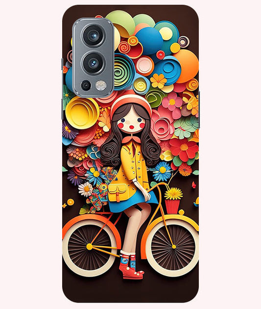 Girl Cycling Back Cover For  OnePlus Nord 2 5G