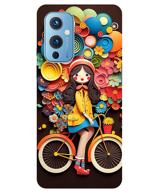 Girl Cycling Back Cover For  OnePlus 9