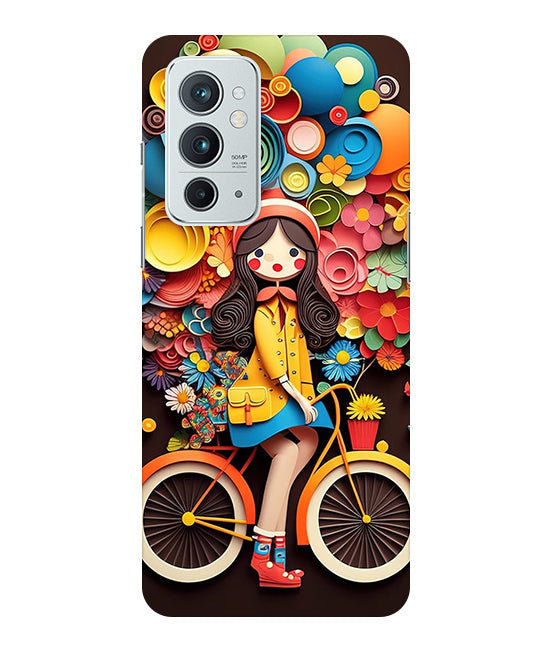 Girl Cycling Back Cover For  OnePlus 9RT