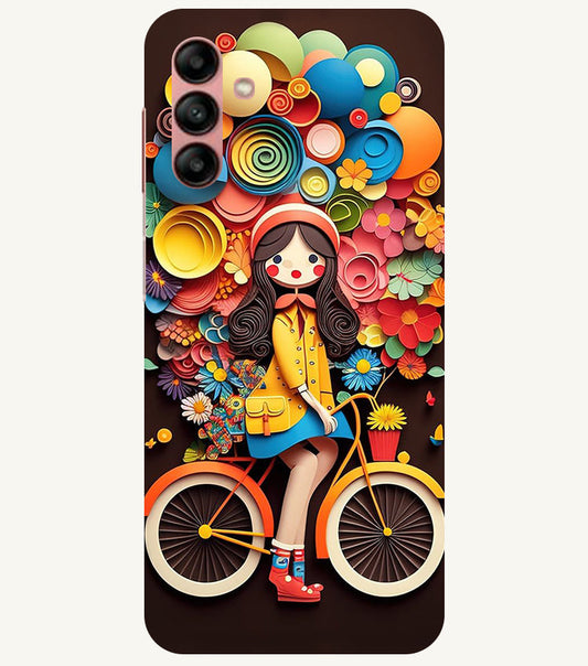 Girl Cycling Back Cover For  Samsung Galaxy A04s