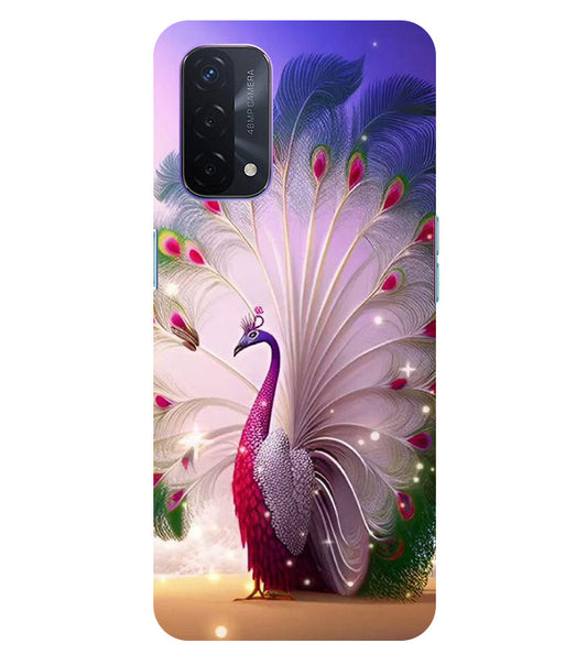 Peacock with Feather Back Cover For  Oppo A74 5G