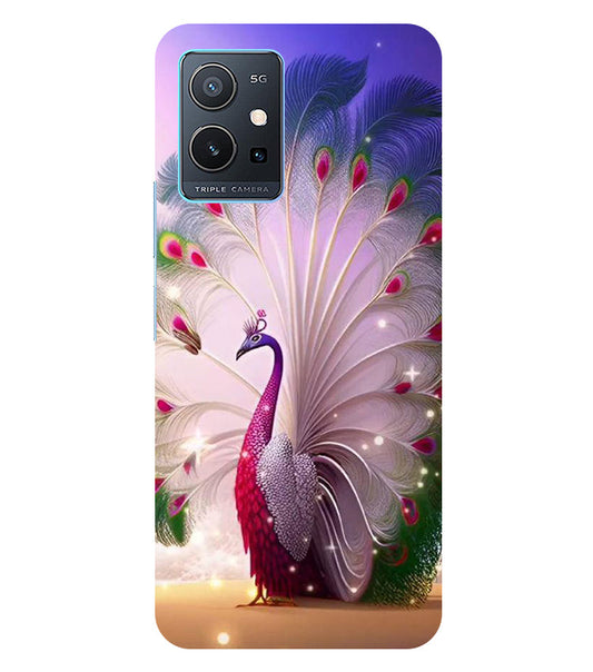 Peacock with Feather Back Cover For  iQOO Z6 5G