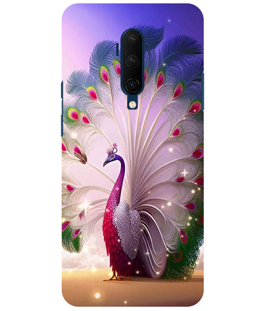 Peacock with Feather Back Cover For  OnePlus 7T Pro